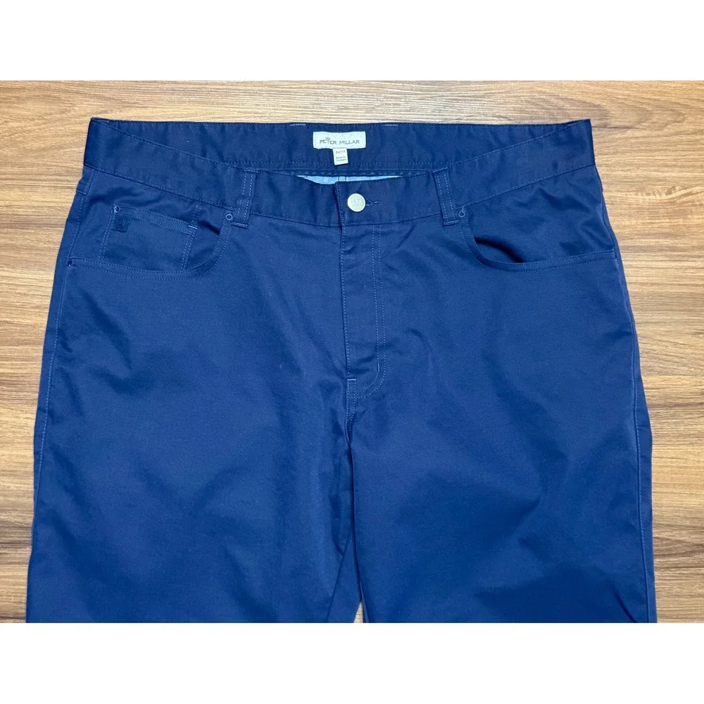 Peter Millar EB66 Performance Five-Pocket Pants Navy Blue Sz 36/30 (ME0EB66FB)